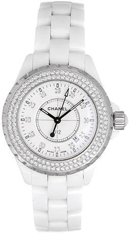 chanel j12 white ceramic ladies midsize quartz watch h1628|Chanel j12.